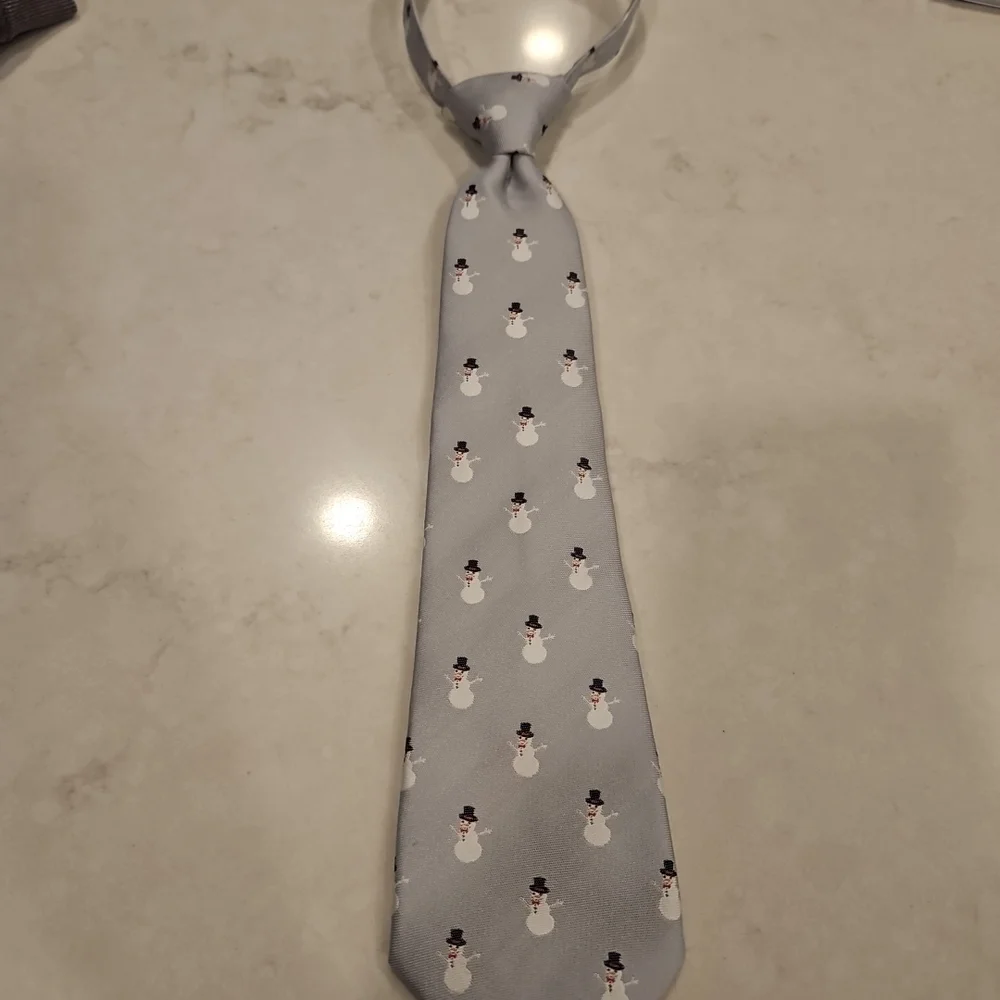 Gymboree Gray Snowman Kids Tie